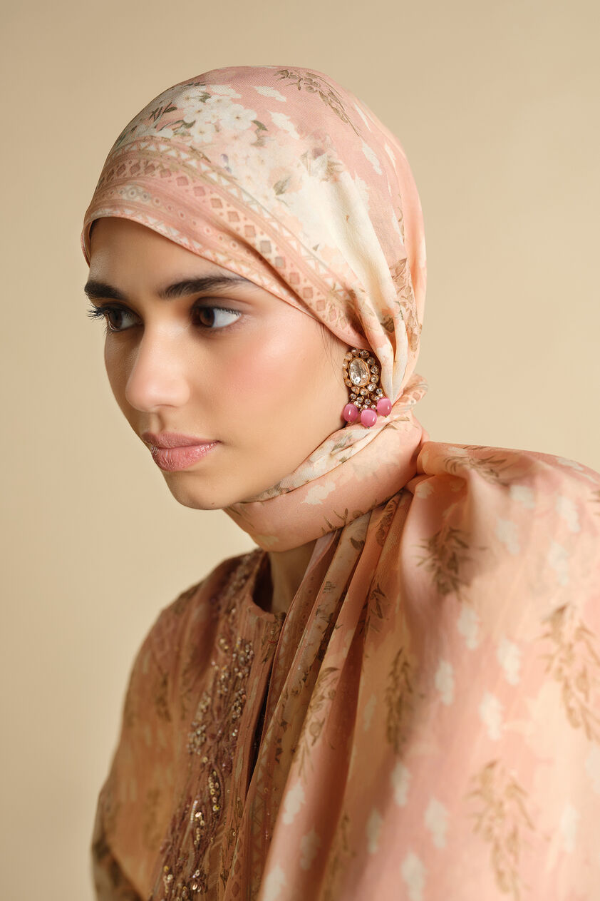 Miral Printed Stole - Blush, Blush, image 4